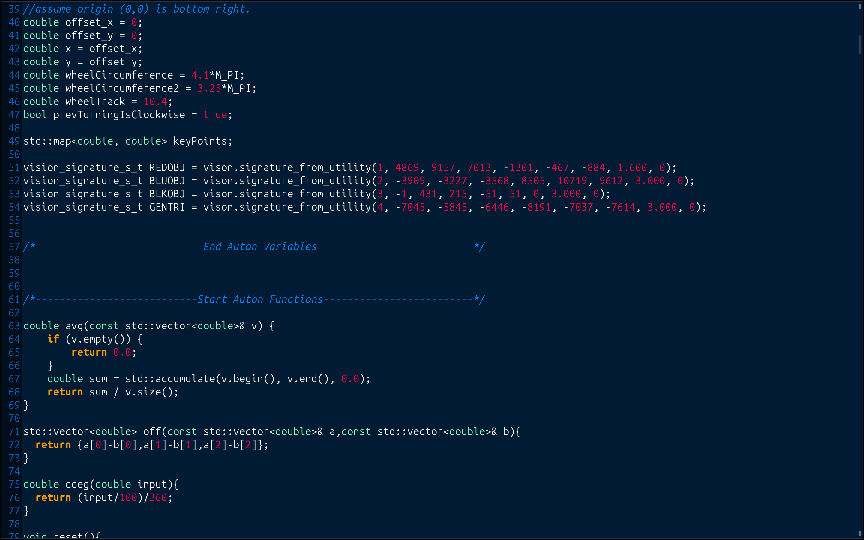A blurred screenshot of some C++ code.
